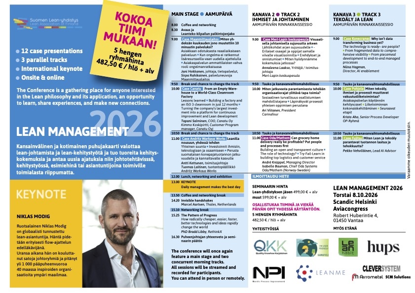 Lean Management 26 -seminaarin ohjelmaesite